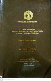 Image of Valuasi kerugian akibat hilangnya nyawa manusia dalam perkara perdata (ringkasan disertasi)
