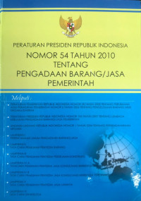 Image of Peraturan Presiden RI  Nomor 54 Tahun 2010 Tentang Pengadaan Barang dan Jasa