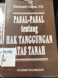 Image of Pasal-Pasal Tentang Hak Tanggungan Atas Tanah
