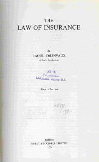 Image of The Law of Insurance