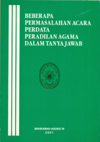 Image of Beberapa Permasalahan Acara Perdata Peradilan Agama